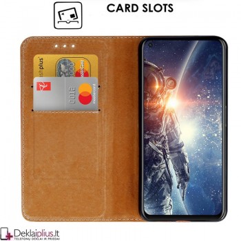 Grynos odos Telone dėklas - raudonas (Huawei P40 LITE) Grynos odos Telone dėklas - raudonas (Huawei P40 LITE)